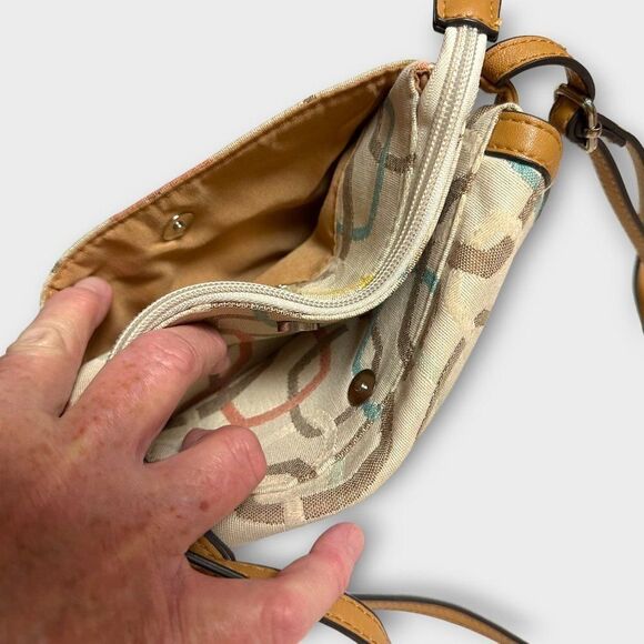 Fratelli Rossetti Crossbody Bag Adjustable Strap Cream and Brown - Picture 9 of 15